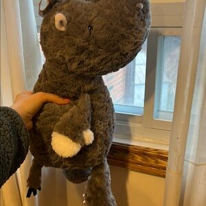 Gray Plush Dinosaur Toy